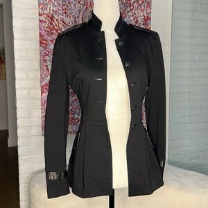 Gorgeous Vintage Rag & Bone Military Style Jacket With Leather Detail Size 2